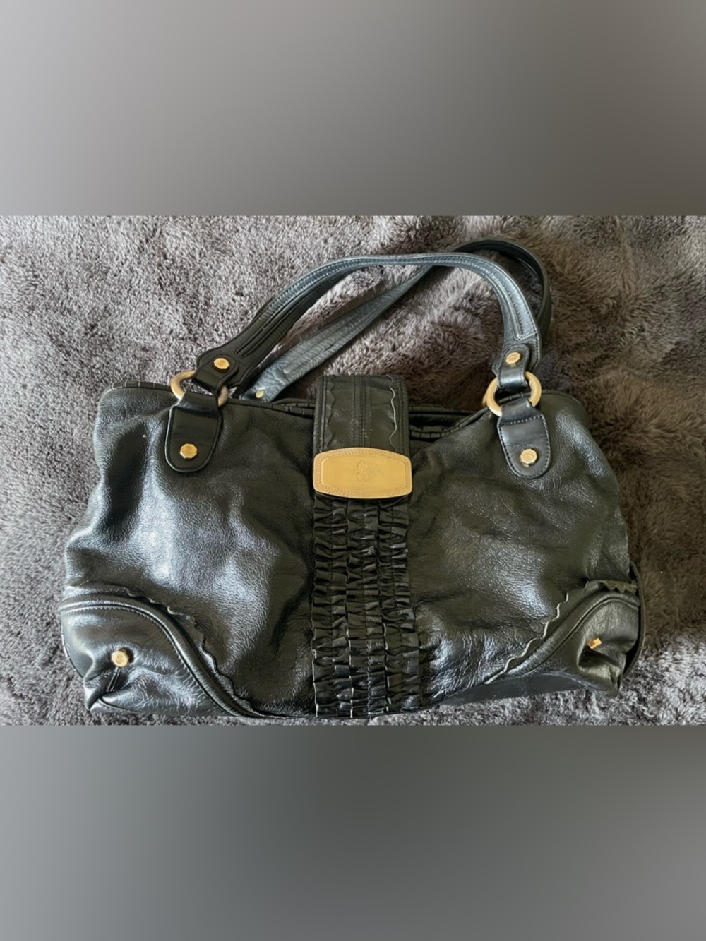 Vintage Bill Blass - Black Woven Leather Shoulder Bag